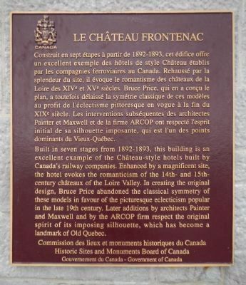 Le Ch�teau Frontenac Marker image. Click for full size.