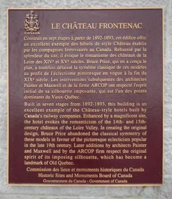 Le Chteau Frontenac Marker image. Click for full size.