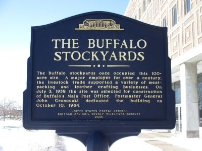 The Buffalo Stockyards Marker. Click for full size. The Buffalo Stockyards Marker image. Click for full size.