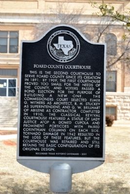 Foard County Courthouse Marker image. Click for full size.