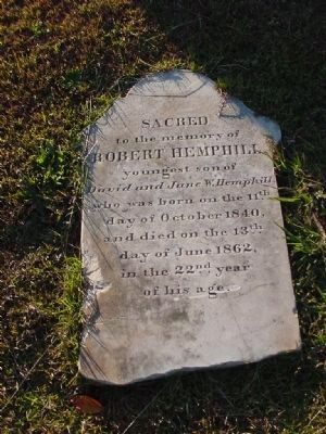 Robert Hemphill Grave Marker image. Click for full size.