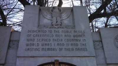 Greenfield Veterans Memorial. Click for full size. Greenfield Veterans Memorial image. Click for full size.