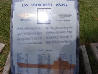 USS Swordfish (SS-193) Marker image. Click for full size.