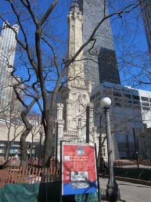 The Water Tower & Great Chicago Fire Marker image. Click for full size.