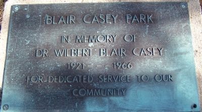 Blair Casey Park Marker image. Click for full size.