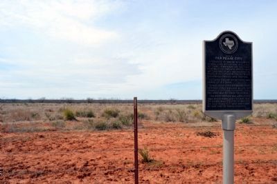 Site of Old Pease City Marker with View to the West. Click for full size. Site of Old Pease City Marker with View to the West image. Click for full size.