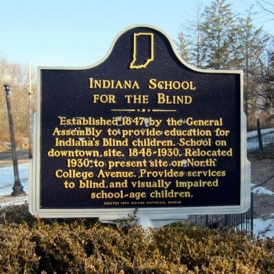 Indiana School for the Blind Marker image. Click for full size.
