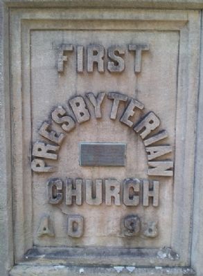 First Presbyterian Church Cornerstone and Marker image. Click for full size.