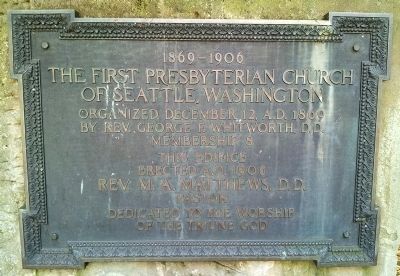 The First Presbyterian Church of Seattle, Washington Marker image. Click for full size.