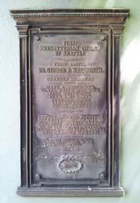 50th Anniversary of First Presbyterian Church of Seattle Marker image. Click for full size.