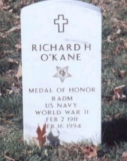 Richard O'Kane grave marker. Click for full size. Richard O'Kane grave marker image. Click for full size.