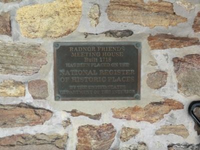Radnor Friends Meeting House Marker. Click for full size. Radnor Friends Meeting House Marker image. Click for full size.