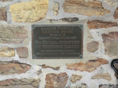 Radnor Friends Meeting House Marker image. Click for full size.