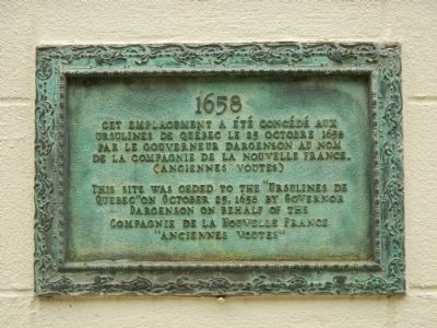 Urselines de Quebec Marker. Click for full size. Urselines de Quebec Marker image. Click for full size.