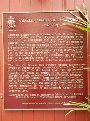 Charles Aubert de la Chesnaye Marker image. Click for full size.