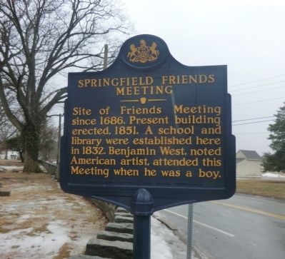 Springfield Friends Meeting Marker. Click for full size. Springfield Friends Meeting Marker image. Click for full size.