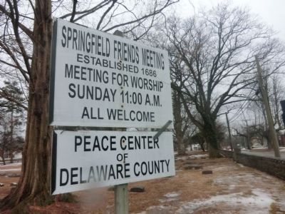 Springfield Friends Meeting Established 1686. Click for full size. Springfield Friends Meeting Established 1686 image. Click for full size.