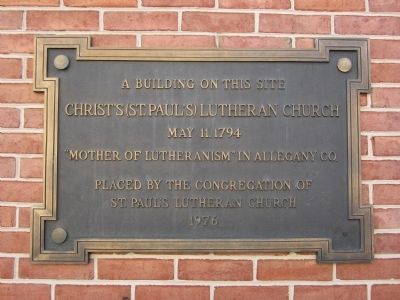 Christ's (St. Paul's) Lutheran Church Marker. Click for full size. Christ's (St. Paul's) Lutheran Church Marker image. Click for full size.