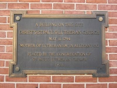 Christ's (St. Paul's) Lutheran Church Marker image. Click for full size.
