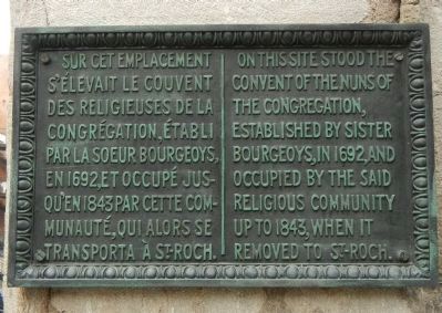 Convent of the Nuns of the Congregation Marker. Click for full size. Convent of the Nuns of the Congregation Marker image. Click for full size.