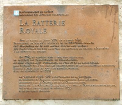 La Batterie Royale Marker. Click for full size. La Batterie Royale Marker image. Click for full size.