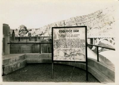 Original Coolidge Dam Interpretive Sign image. Click for full size.