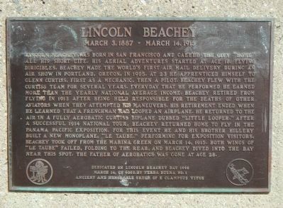 Lincoln Beachey Marker image. Click for full size.