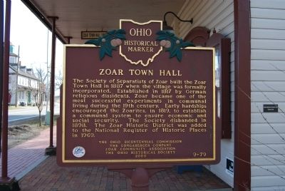 Zoar Town Hall Marker image. Click for full size.
