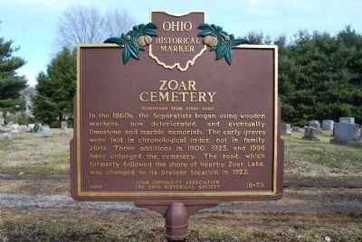 Zoar Cemetery Marker Reverse image. Click for full size.