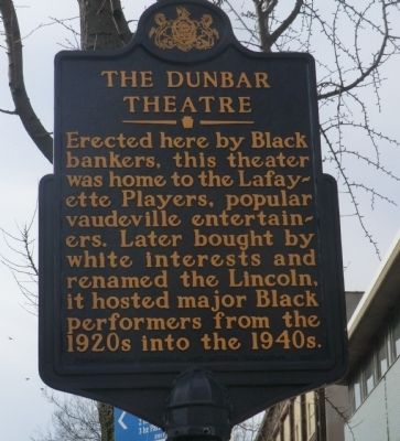 The Dunbar Theatre Marker. Click for full size. The Dunbar Theatre Marker image. Click for full size.