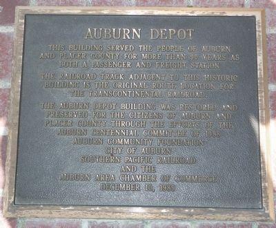 Auburn Depot Marker image. Click for full size.