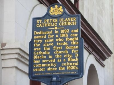 St. Peter Claver Catholic Church Marker image. Click for full size.