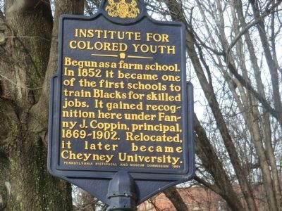 Institute For Colored Youth Marker image. Click for full size.