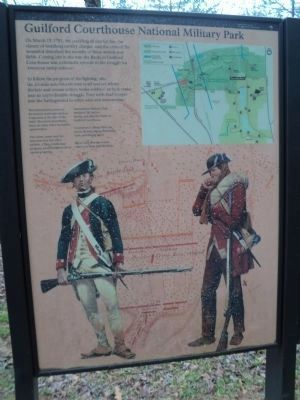 Guilford Courthouse National Military Park Marker. Click for full size. Guilford Courthouse National Military Park Marker image. Click for full size.