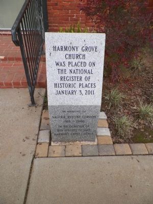 Harmony Grove Church NRHP Marker image. Click for full size.