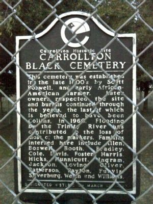 Carrollton Black Cemetery Marker image. Click for full size.