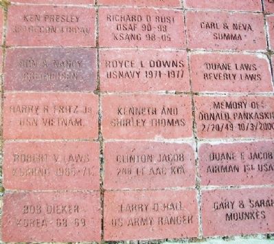 Representative Memorial Pavers at All Veterans Tribute. Click for full size. Representative Memorial Pavers at All Veterans Tribute image. Click for full size.