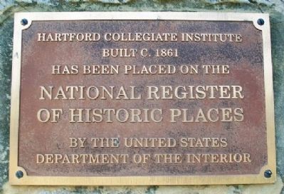 Hartford Collegiate Institute NRHP Marker. Click for full size. Hartford Collegiate Institute NRHP Marker image. Click for full size.