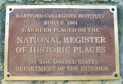 Hartford Collegiate Institute NRHP Marker image. Click for full size.
