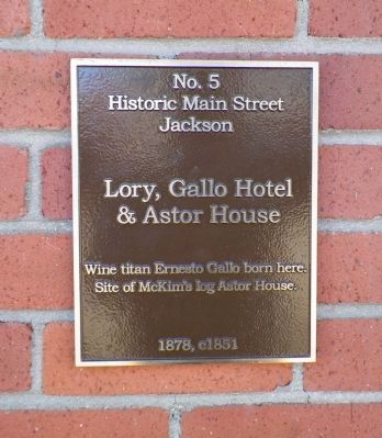Lory, Gallo Hotel & Astor House Marker. Click for full size. Lory, Gallo Hotel & Astor House Marker image. Click for full size.