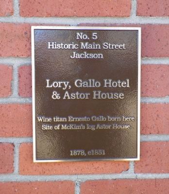 Lory, Gallo Hotel & Astor House Marker image. Click for full size.
