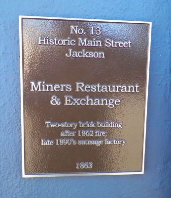 Miners Restaurant & Exchange Marker image. Click for full size.