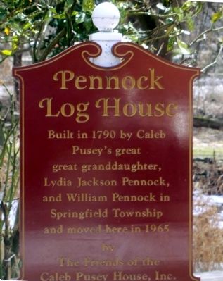 Pennock Log House Marker. Click for full size. Pennock Log House Marker image. Click for full size.