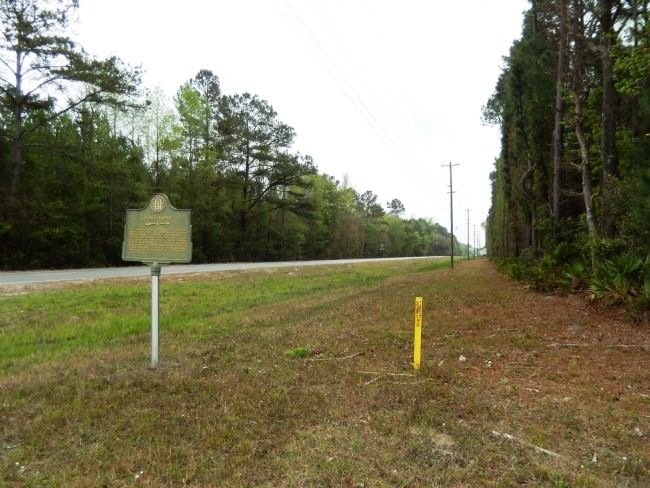 Post Road Marker (<i>looking south along US Highway 17</i>) image. Click for full size.