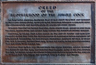 The Brotherhood of the Jungle Cock Marker. Click for full size. The Brotherhood of the Jungle Cock Marker image. Click for full size.