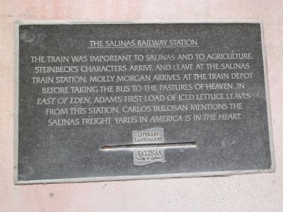 The Salinas Railway Station Marker. Click for full size. The Salinas Railway Station Marker image. Click for full size.