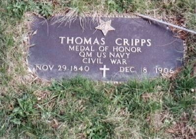 Thomas Cripps Civil War Medal of Honor Recipient buried at Woodlands image. Click for full size.