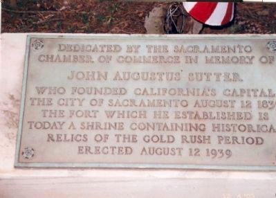 John Augustus Sutter Memorial Marker image. Click for full size.