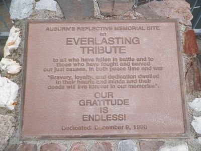 Auburn's Reflective Memorial Site<br>an<br>EVERLASTING TRIBUTE image. Click for full size.