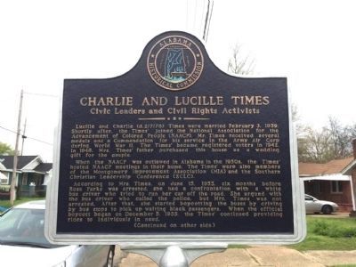 Charlie and Lucille Times Marker (Side 1) image. Click for full size.